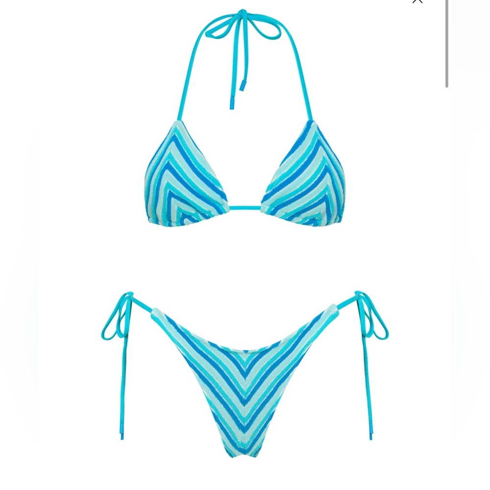 Triangl Striped Blue Bikini Set